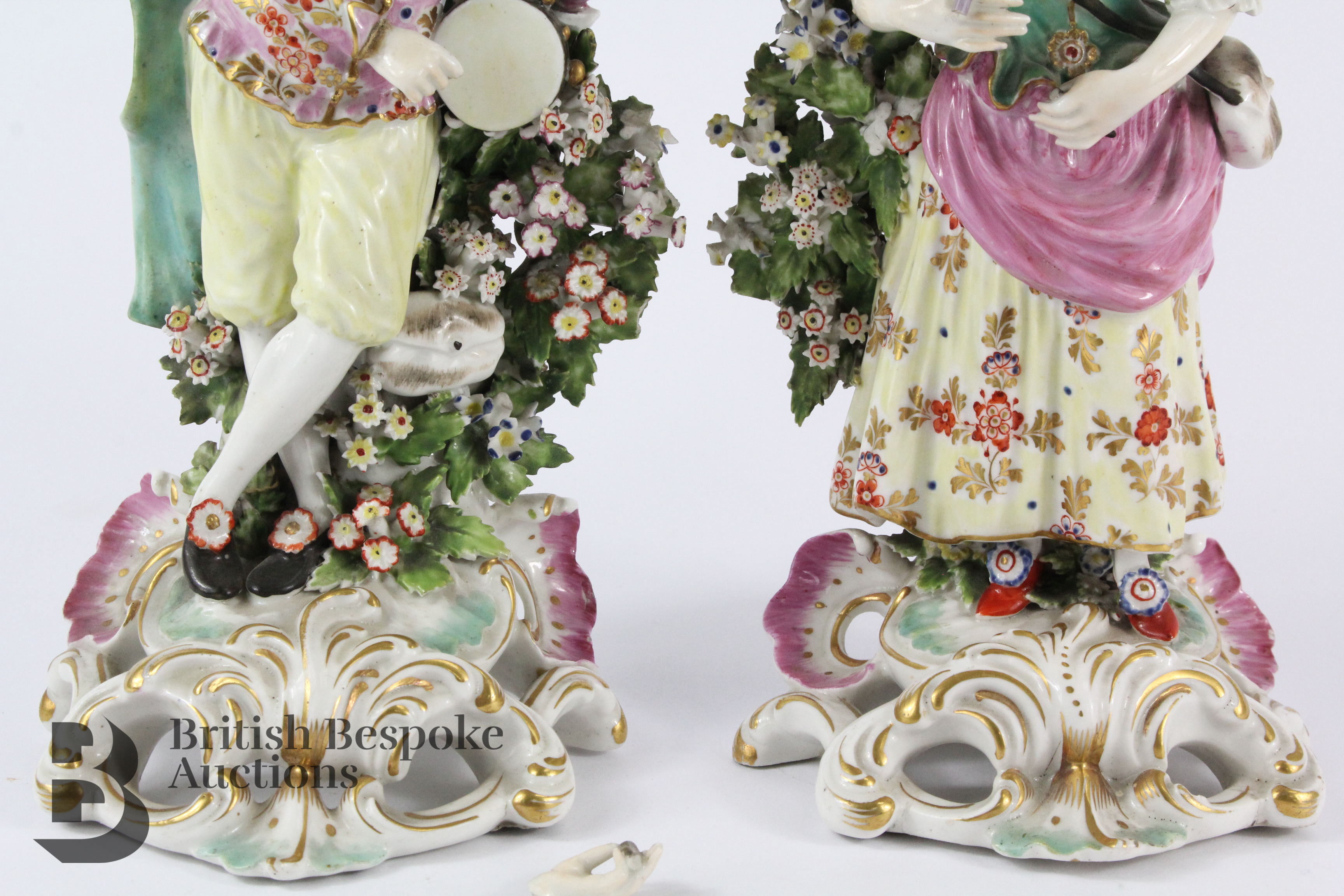 Pair of English Porcelain Bocage Figurines - Image 8 of 10