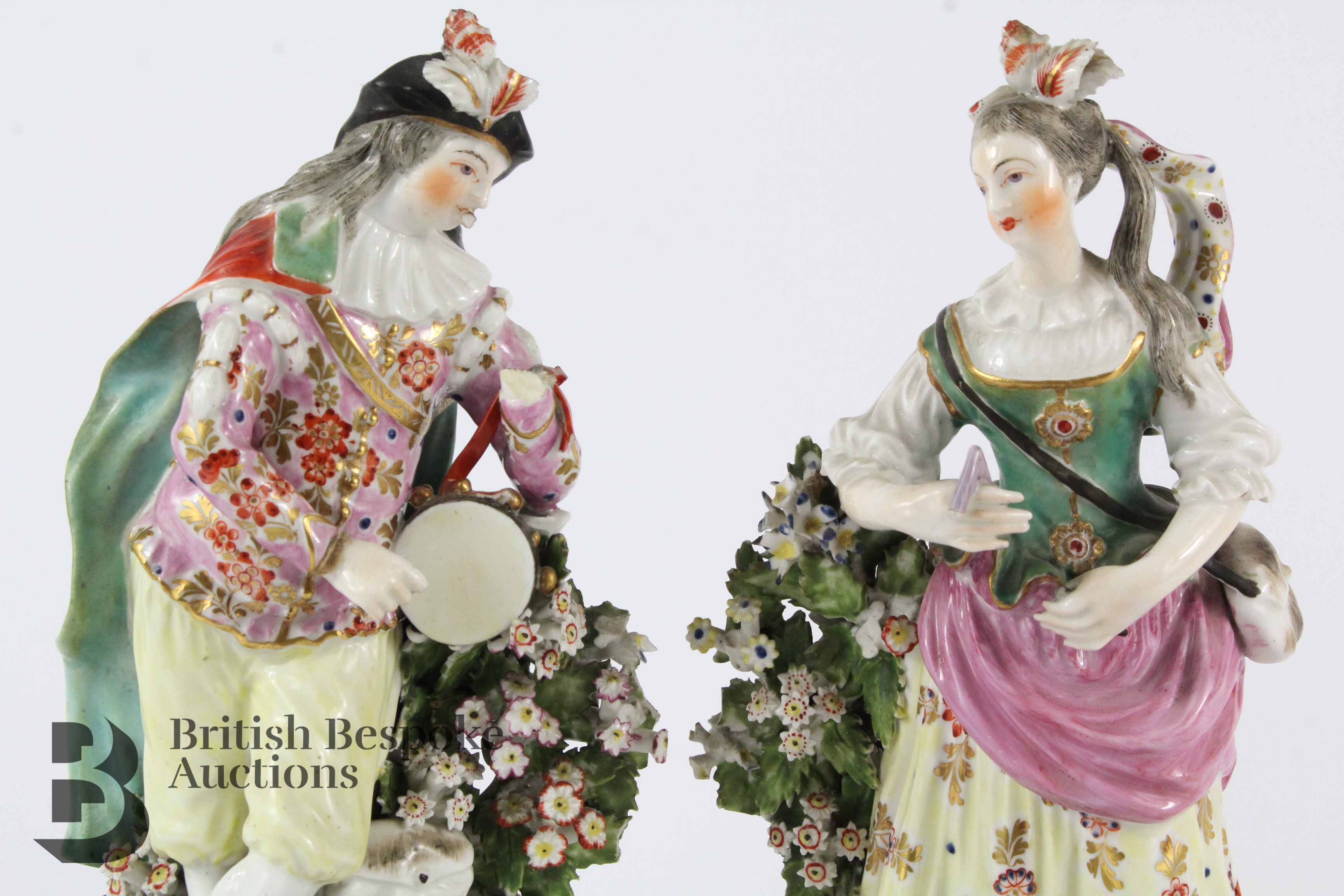 Pair of English Porcelain Bocage Figurines - Image 2 of 10