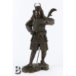 Early 20th Century Bronze Samurai Warrior