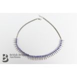 14ct White Gold Tanzanite Half Collar Necklace