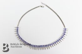 14ct White Gold Tanzanite Half Collar Necklace