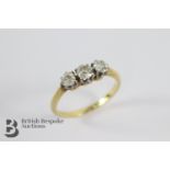 18ct Gold and Three-Stone Diamond Ring