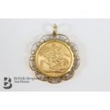 1909 Full Sovereign Pendant