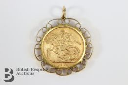 1909 Full Sovereign Pendant