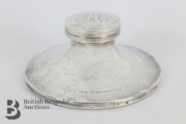 George V Silver Travelling Inkwell