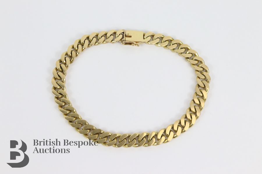 14/15ct Yellow Gold Curb Link Bracelet - Image 2 of 3
