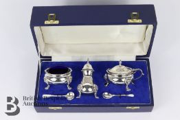 Silver Three Piece Condiment Set