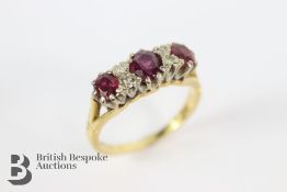 18ct Yellow Gold Ruby and Diamond Ring