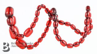 Set of Red Amber Beads
