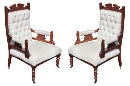 Pair of Edwardian Elbow Chairs