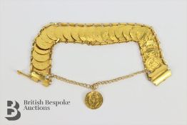 18ct Yellow Gold Coin Bracelet