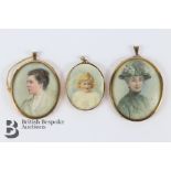 Three Early 20th Century Portrait Miniature