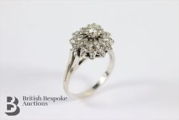 18ct White Gold Diamond Cluster Ring