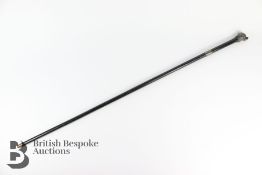 Silver Topped Ebony Walking Cane