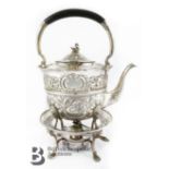 George V Irish Silver Kettle on Silver Stand