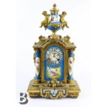 19th Century French Gilt Brass Mantel Clock