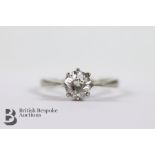 18ct Yellow Gold Solitaire Diamond Ring