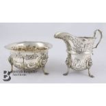 George V Silver Creamer and Sugar Bowl