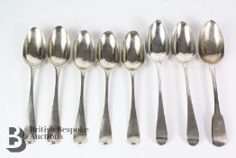 Five 18th Century Silver Tablespoons