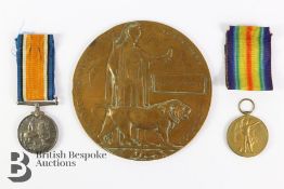 Pair of WWI Medals and a Death Plaque