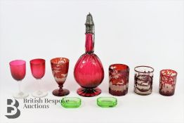 Victorian Cranberry Decanter and Stopper