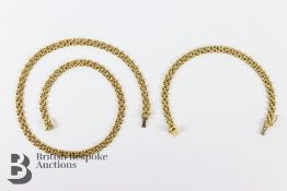 18k Yellow Gold Necklace and Bracelet