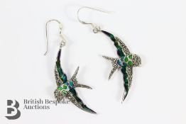 Pair of Silver 'Swift' Earrings