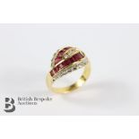 18ct Gold Diamond and Ruby Ring