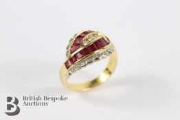 18ct Gold Diamond and Ruby Ring