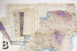 Original Linen WWII Aeronautical Maps of England RAF