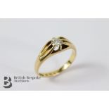 18ct Yellow Gold Single Stone Diamond Ring