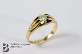 18ct Yellow Gold Single Stone Diamond Ring