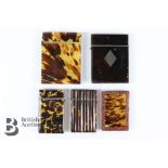 Five Victorian Tortoiseshell Card Cases