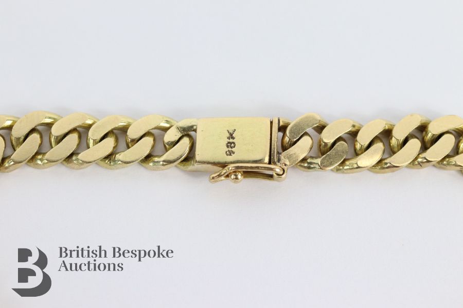 14/15ct Yellow Gold Curb Link Bracelet - Image 3 of 3
