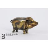 Brass Cased Pig Vesta