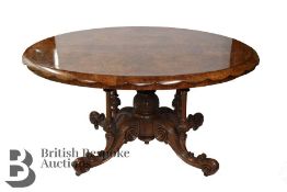 Oval Burr Walnut Tilt Top Table