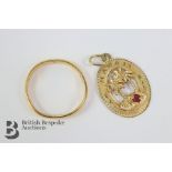 22ct Gold Ring and 14ct Gold Pendant