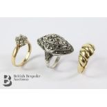 14ct Gold and Diamond Floral Ring