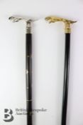 Two Jaguar Walking Sticks