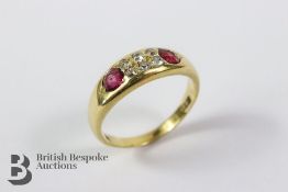 19th Century 18ct Ruby and Diamond Gypsy Ring