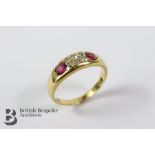 19th Century 18ct Ruby and Diamond Gypsy Ring