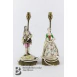 Continental Porcelain Figural Lamp Bases