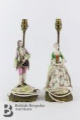 Continental Porcelain Figural Lamp Bases