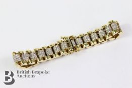 9ct and Cubic-Zircon Style Bracelet