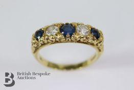 Antique18ct Gold Sapphire and Diamond Ring