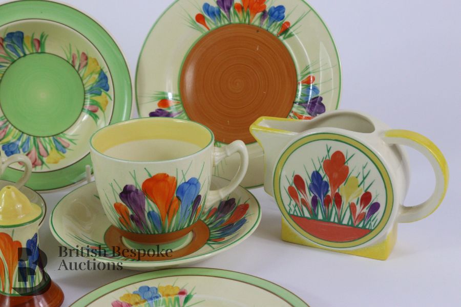 Clarice Cliff Hand Painted 'Crocus' Pattern Ceramics - Image 4 of 7