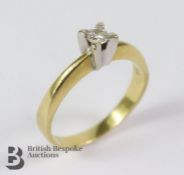 18ct Yellow Gold Diamond Solitaire Ring