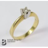 18ct Yellow Gold Diamond Solitaire Ring