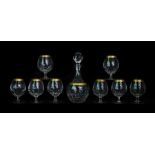Johann Oertel and Co Crystal Brandy Glasses and Decanter