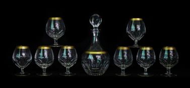 Johann Oertel and Co Crystal Brandy Glasses and Decanter